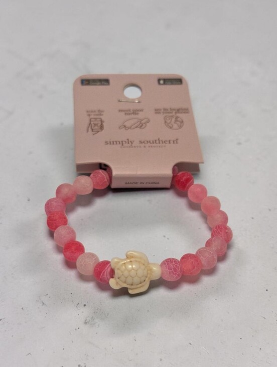 Simply Southern Jewelry - 🩷Simply Southern Multicolor Pink Turtle Tracker Bracelet, w/Cream Turtle, NWT